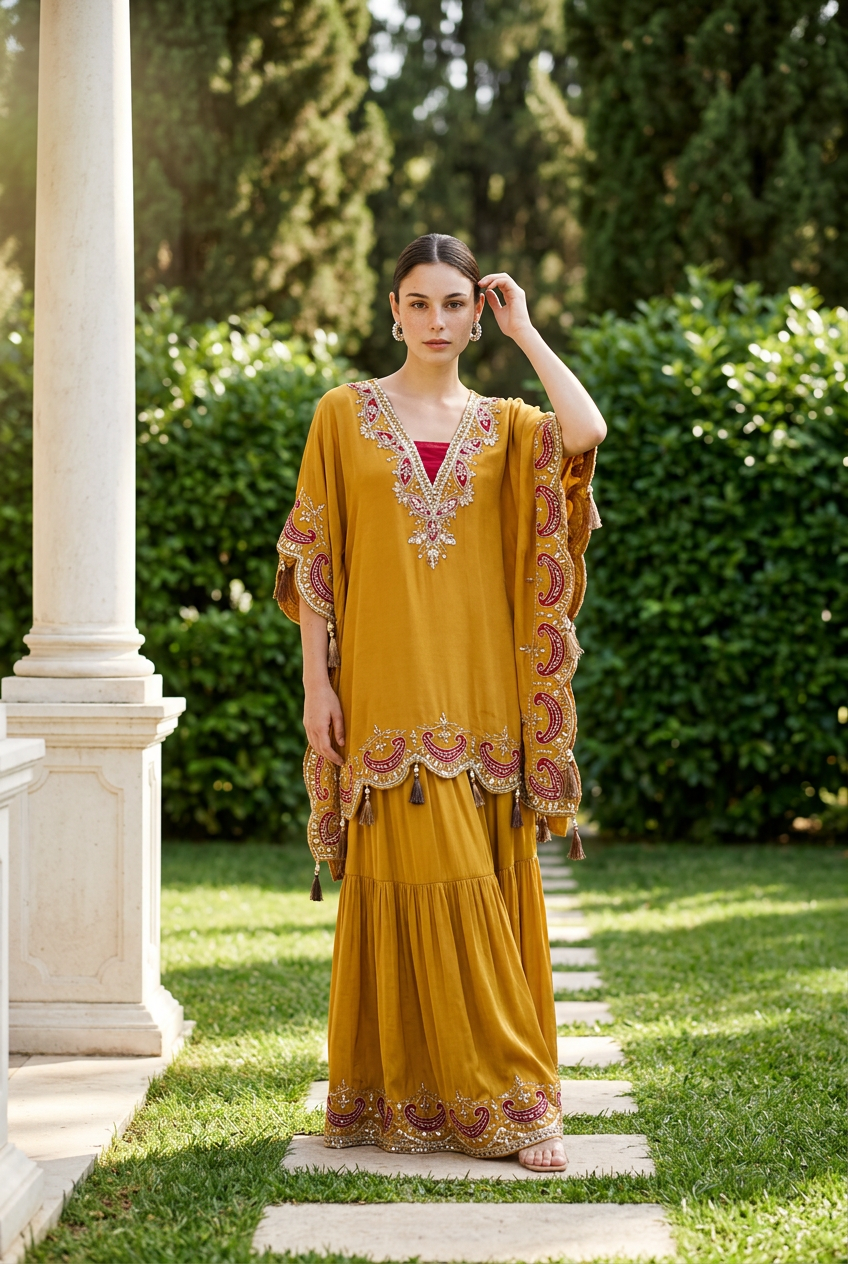 Yellow kaftaan set
