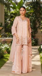 Blush pink palazzo suit