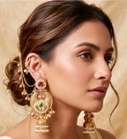 Ruby n emerald jhumkaas