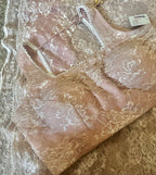 Pink chantley lace saree