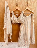 Ivory tissue lehenga
