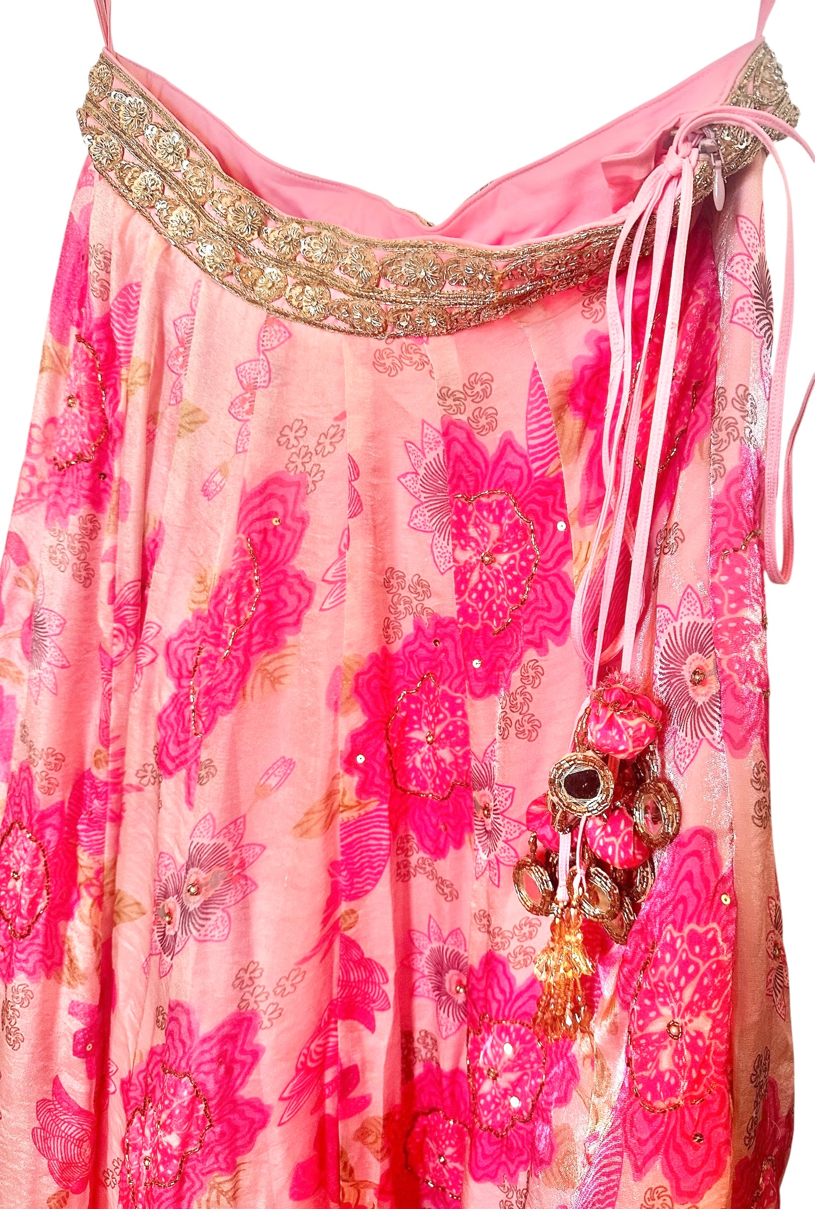 Pink floral lehenga set