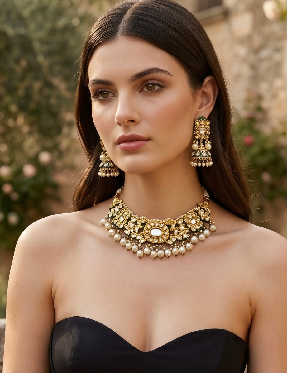 Clear kundan set