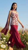 Red palazzo set