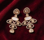 White stone Polki earrings