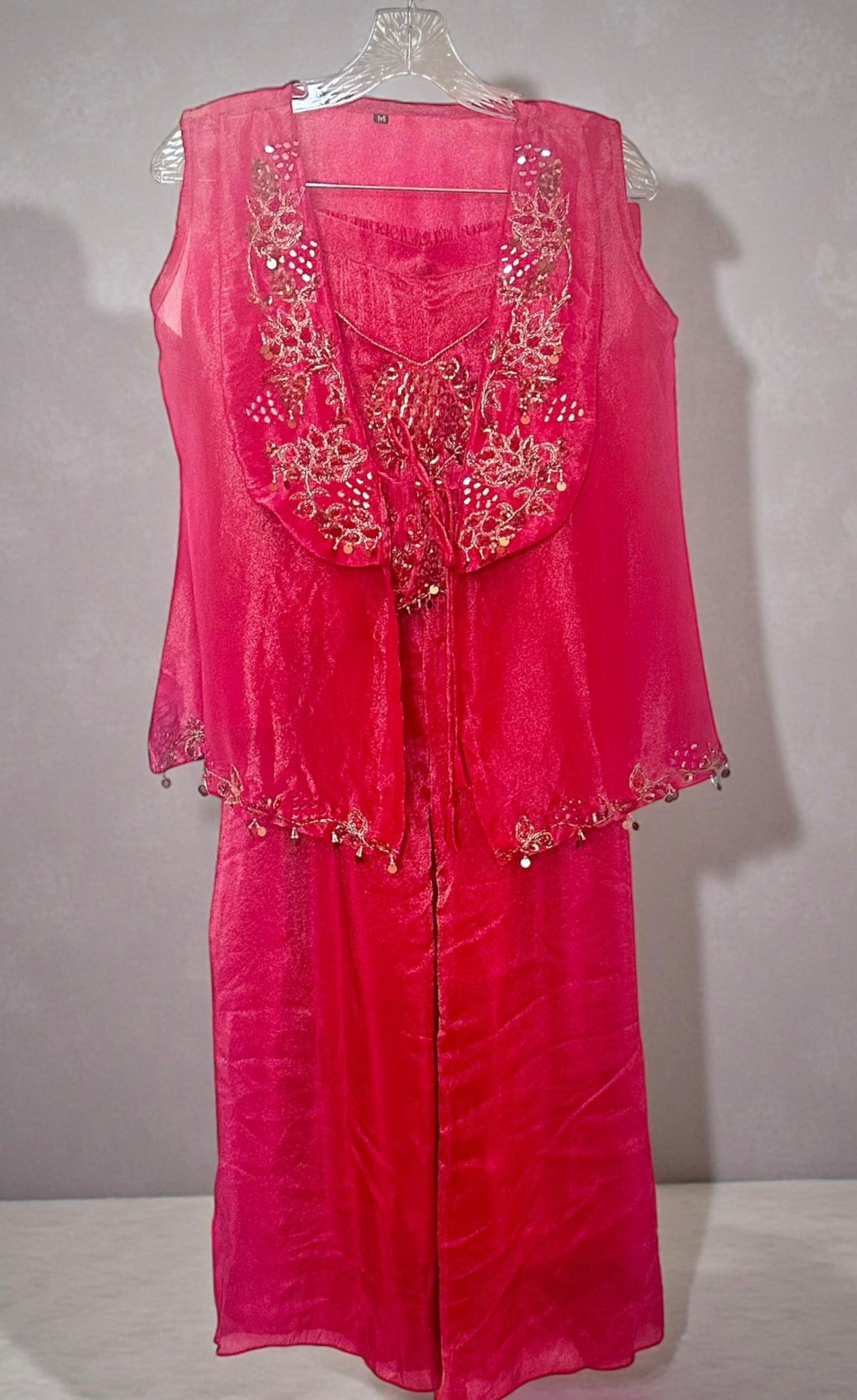 Pinkish red fusion outfit