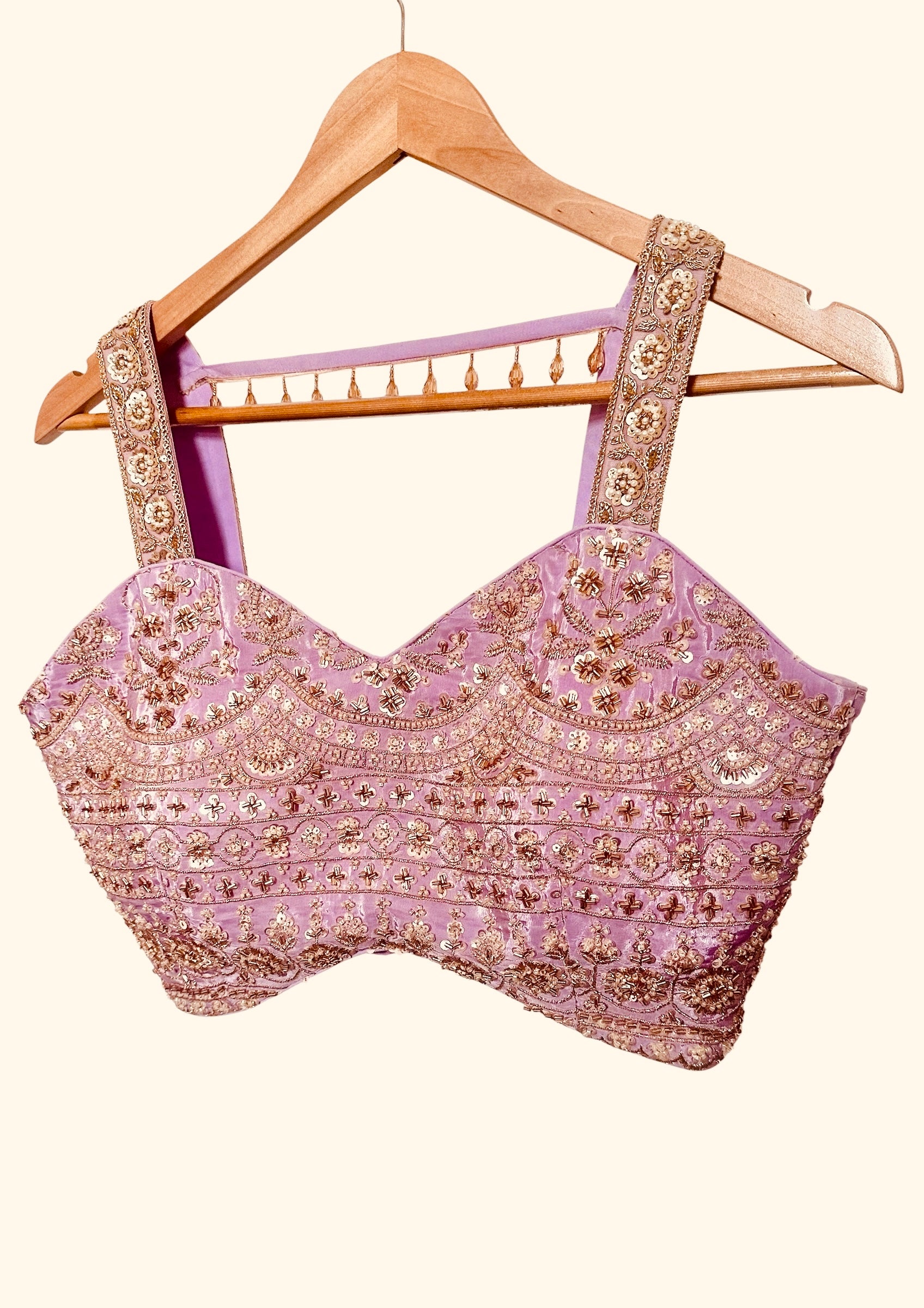 Lavender crepe lehenga set