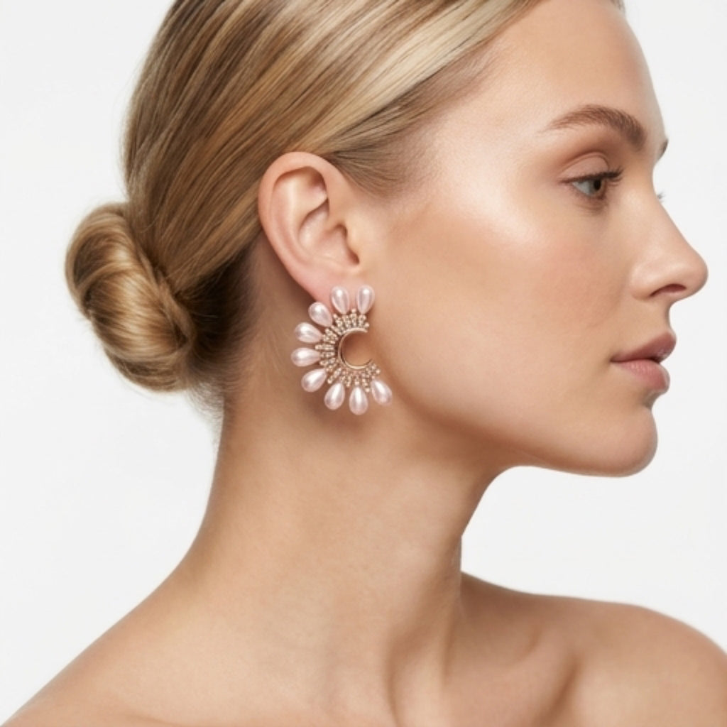 White pearls ad studs