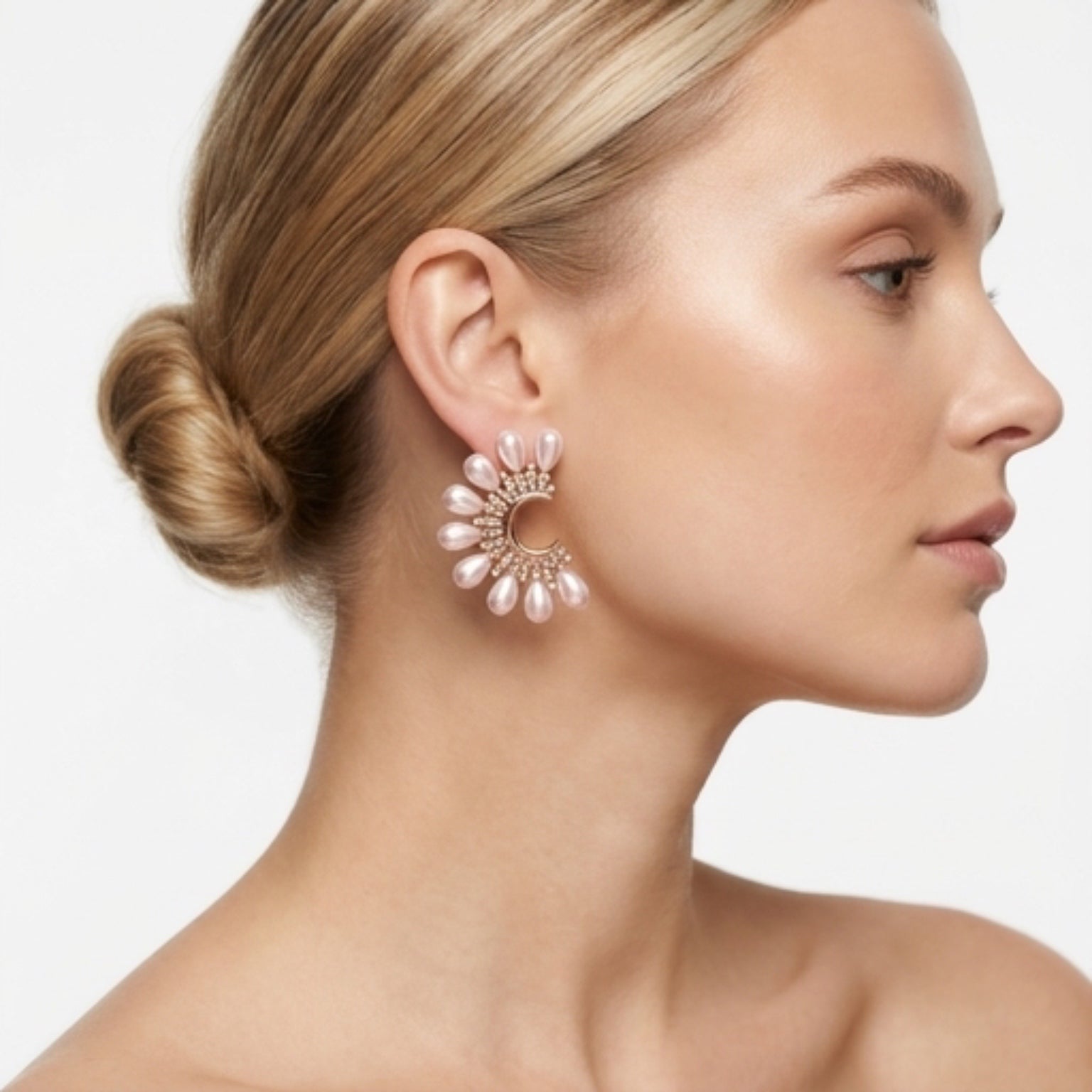 White pearls ad studs