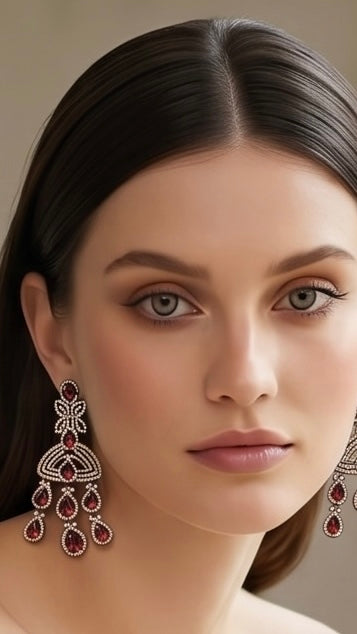 Ruby Victorian ad earrings