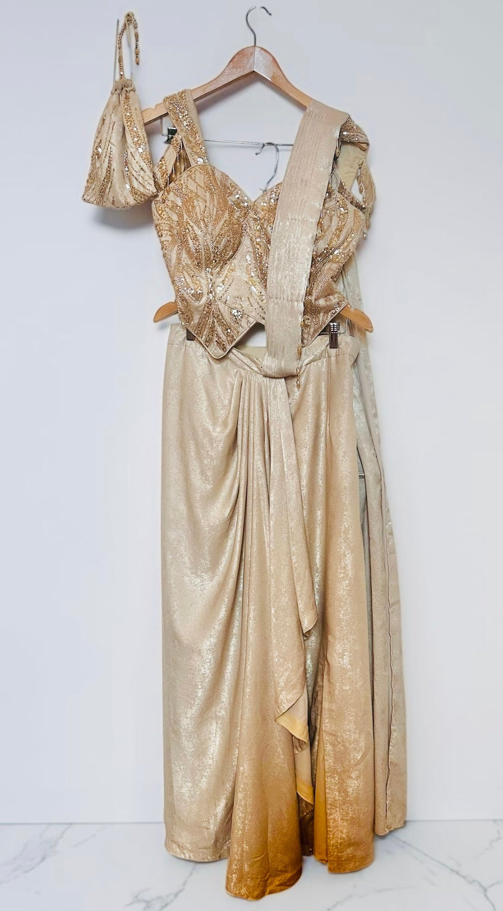 Ivory n gold drape