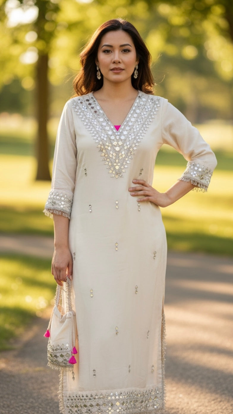 Ivory long dress