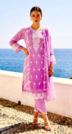 Lavender thread-work suit