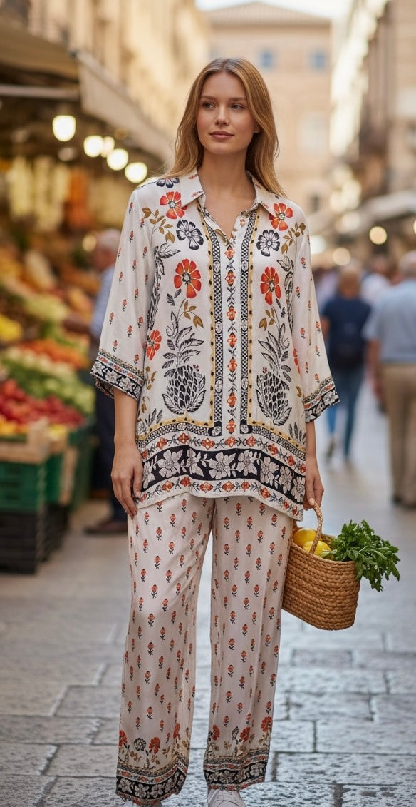 White printed co-ord set