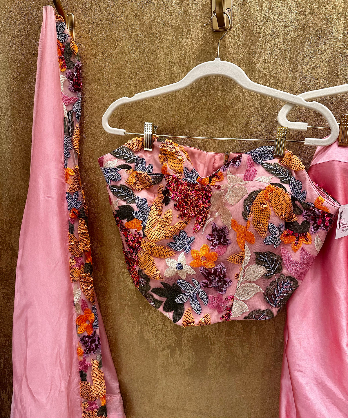 Pink dhoti skirt