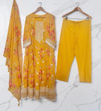 Yellow floral suit