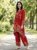 Red printed co-ord set