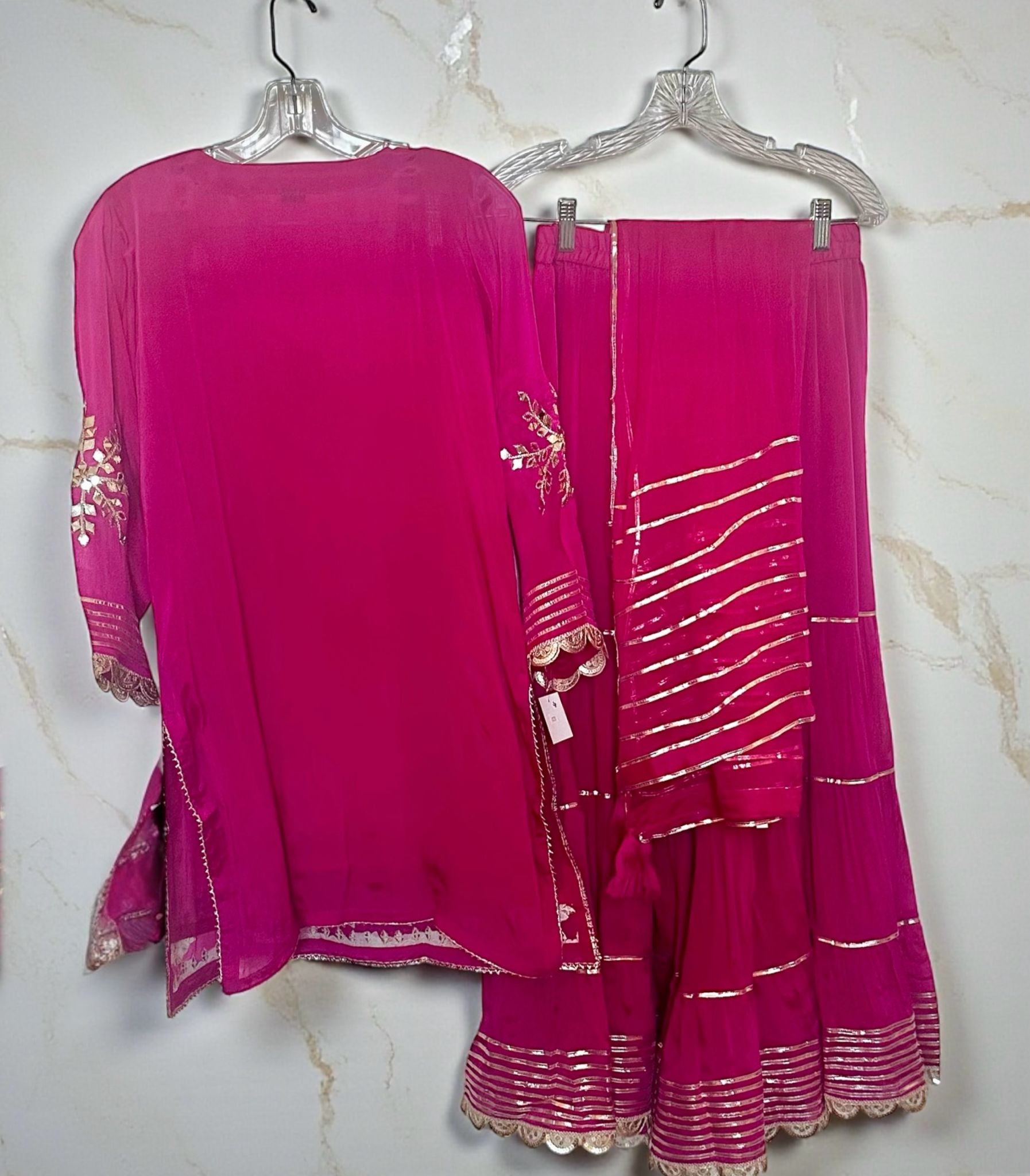 Hot pink Sharara suit