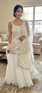 White sequins garara suit