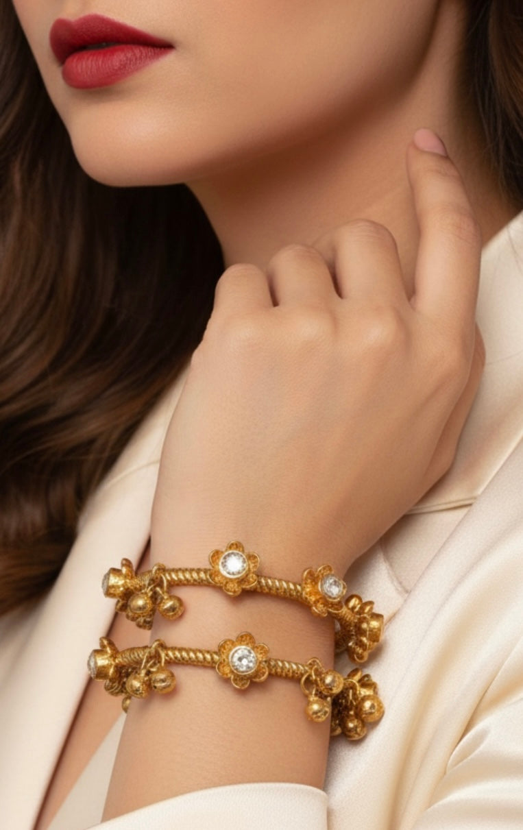 Kundan & ghungroo bangles