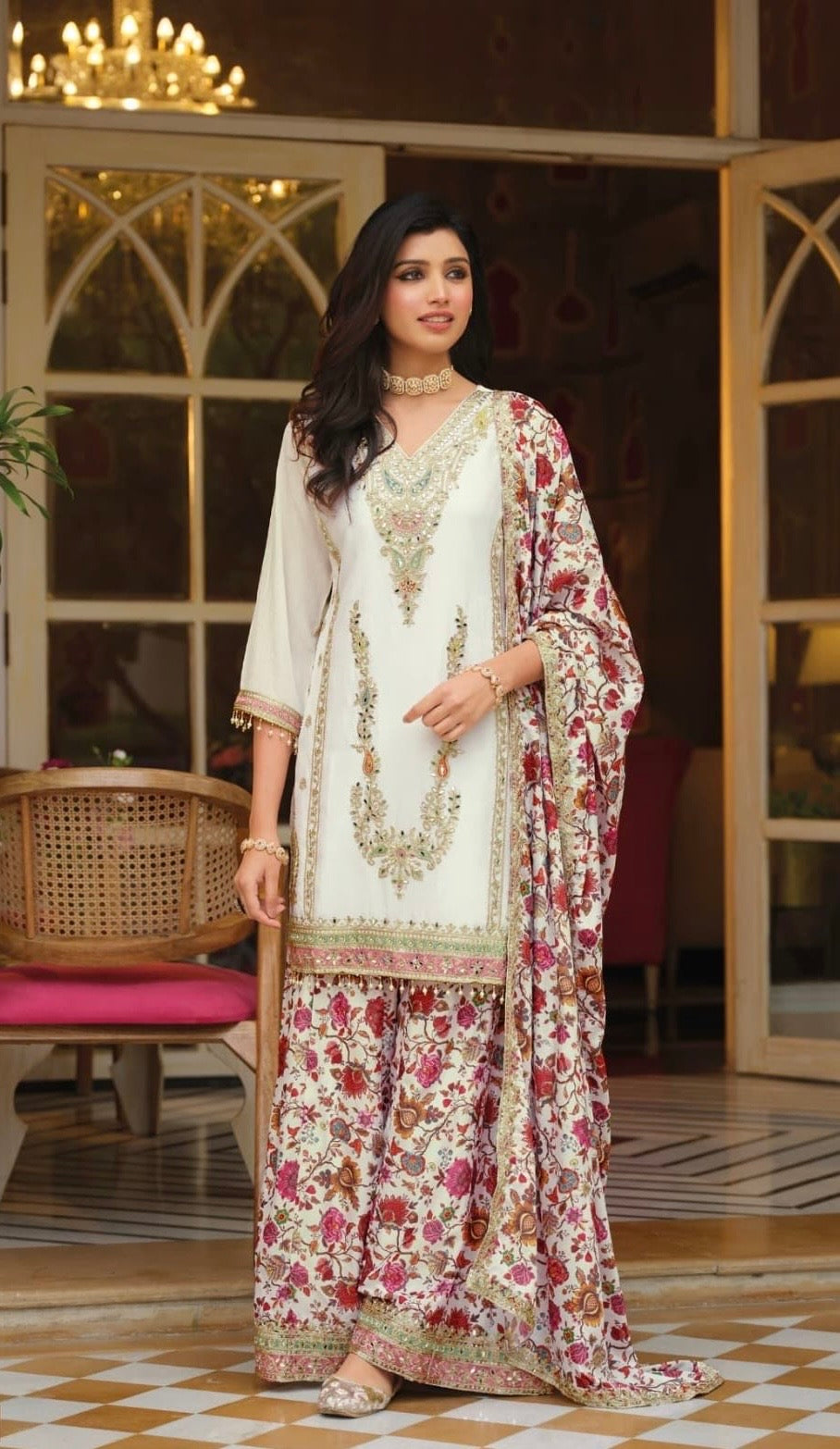 Ivory sharara set