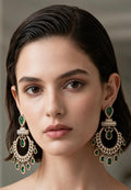 Emerald green ad earrings