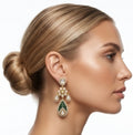 Emerald green Polki earrings