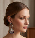 Multi-colored stone ad earrings