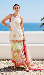 Pink n white garara suit