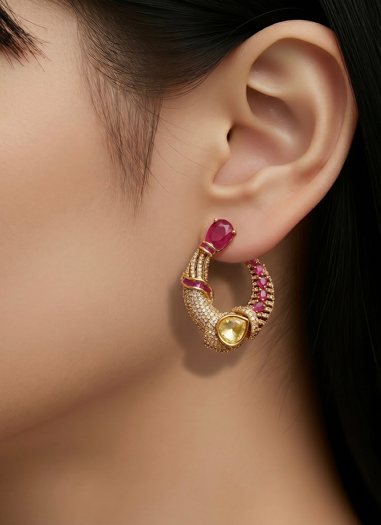 Ruby ad earrings