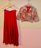 Red palazzo set