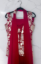 Red palazzo set