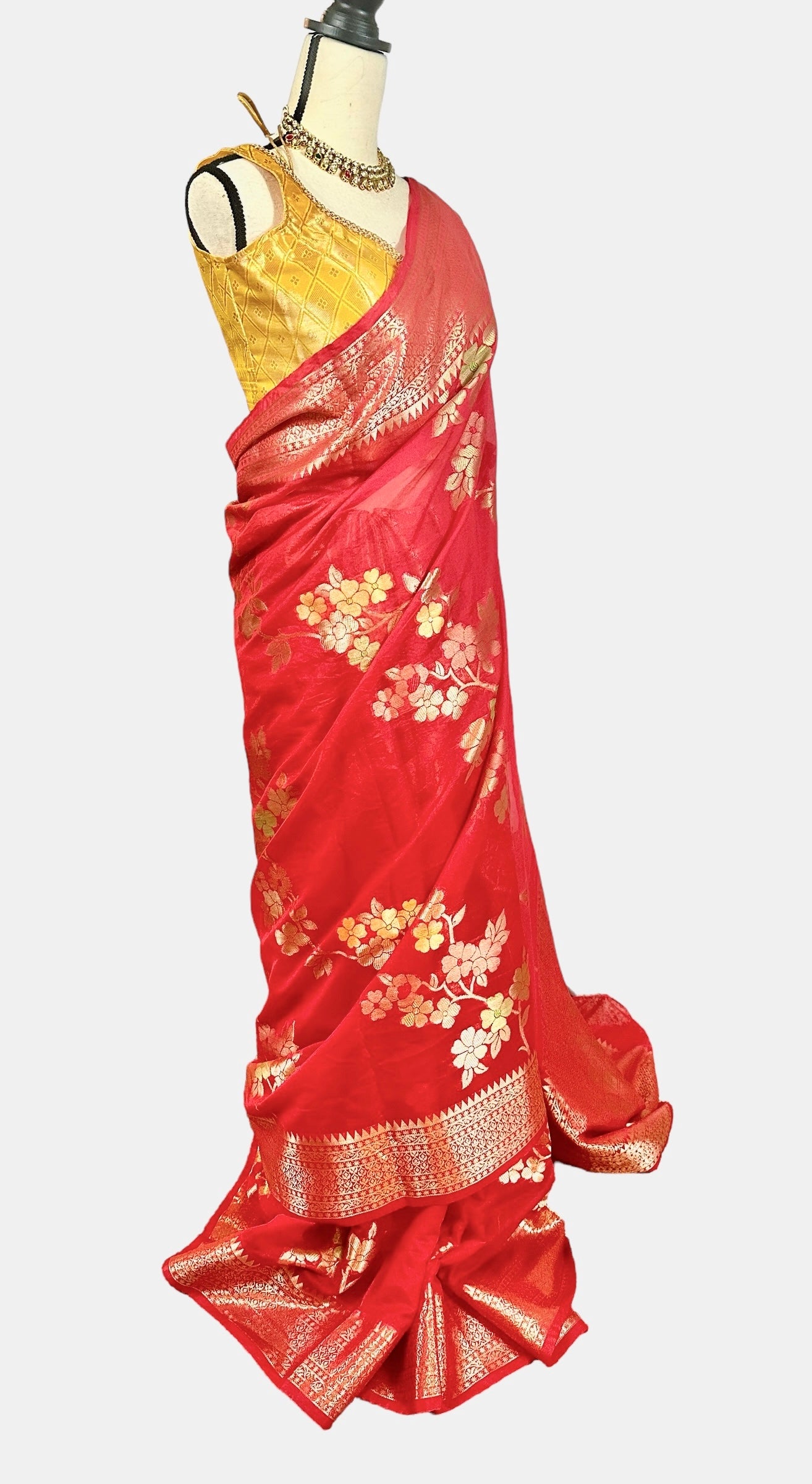 Red benarasi saree