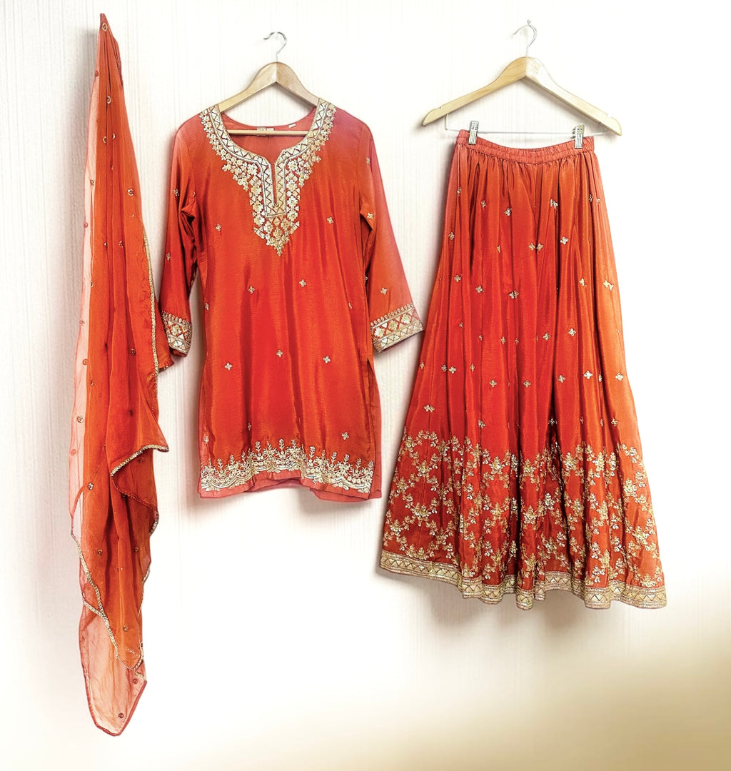 Rustish orange Sharara suit