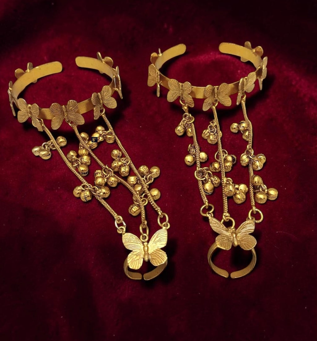 Ghungroo butterfly hand jewelry