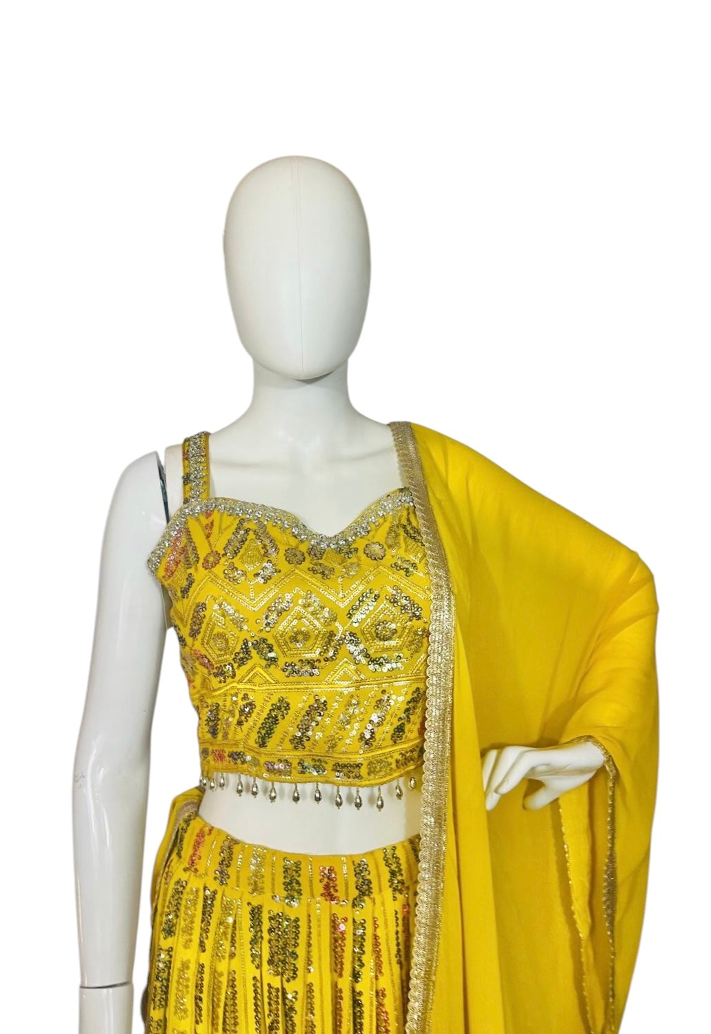 Yellow sequins lehenga