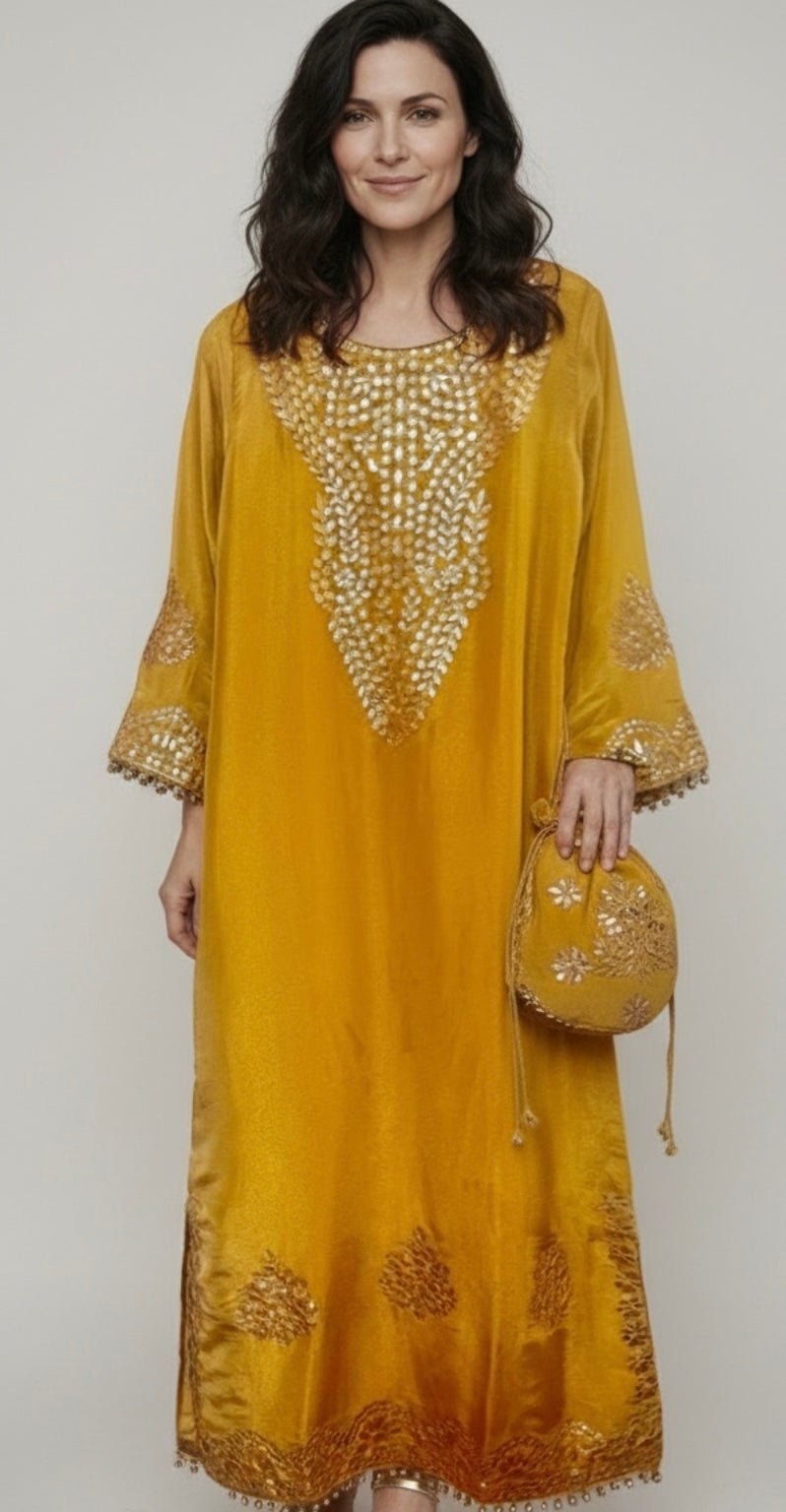 Mustard yellow long dress