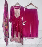 Hot pink anarkali suit