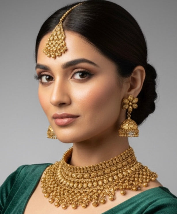 Gold finish choker set