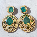 Emerald green ad earrings