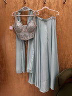 Blue Sharara fusion outfit