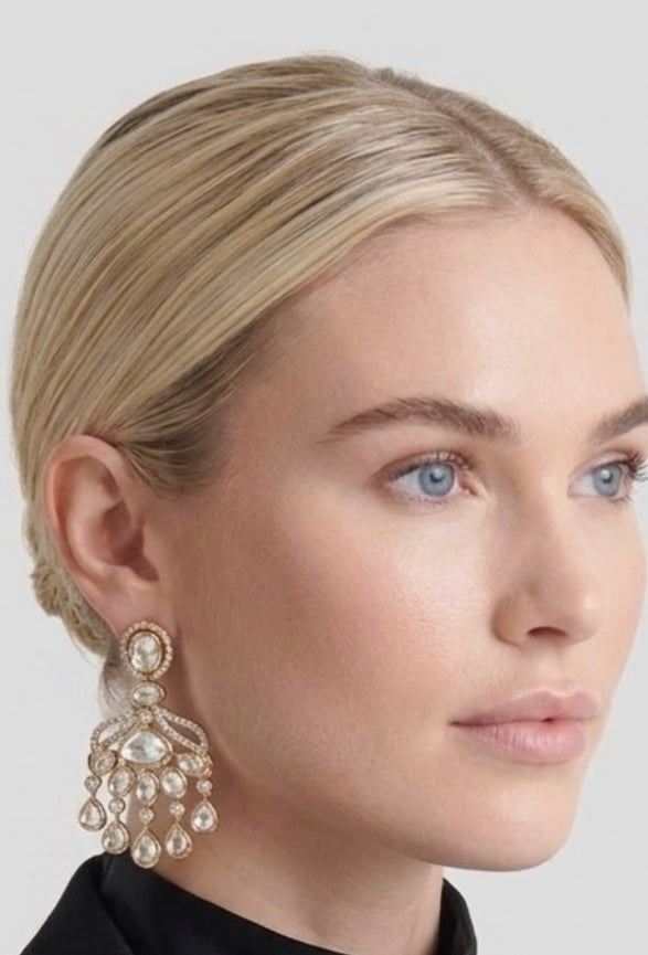 Clear Polki earrings