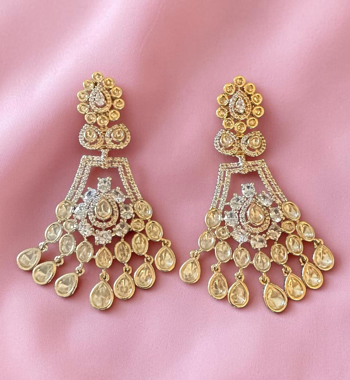Clear Polki earrings