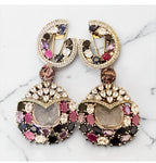 Multi-colored stone ad earrings