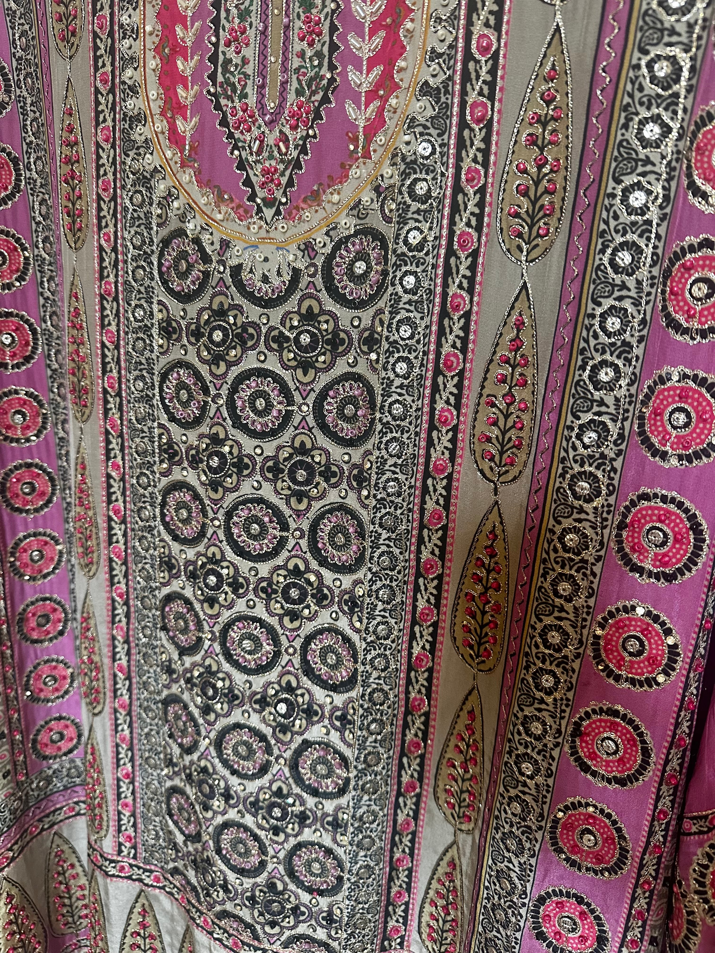 Taupe n pink color salwaar suit