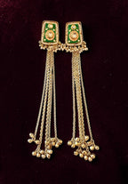 Emerald green ghungroo earrings