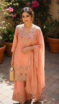 Peach palazzo suit