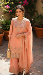 Peach palazzo suit
