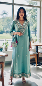 Blue long dress