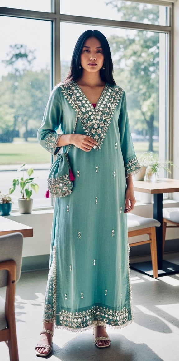Blue long dress